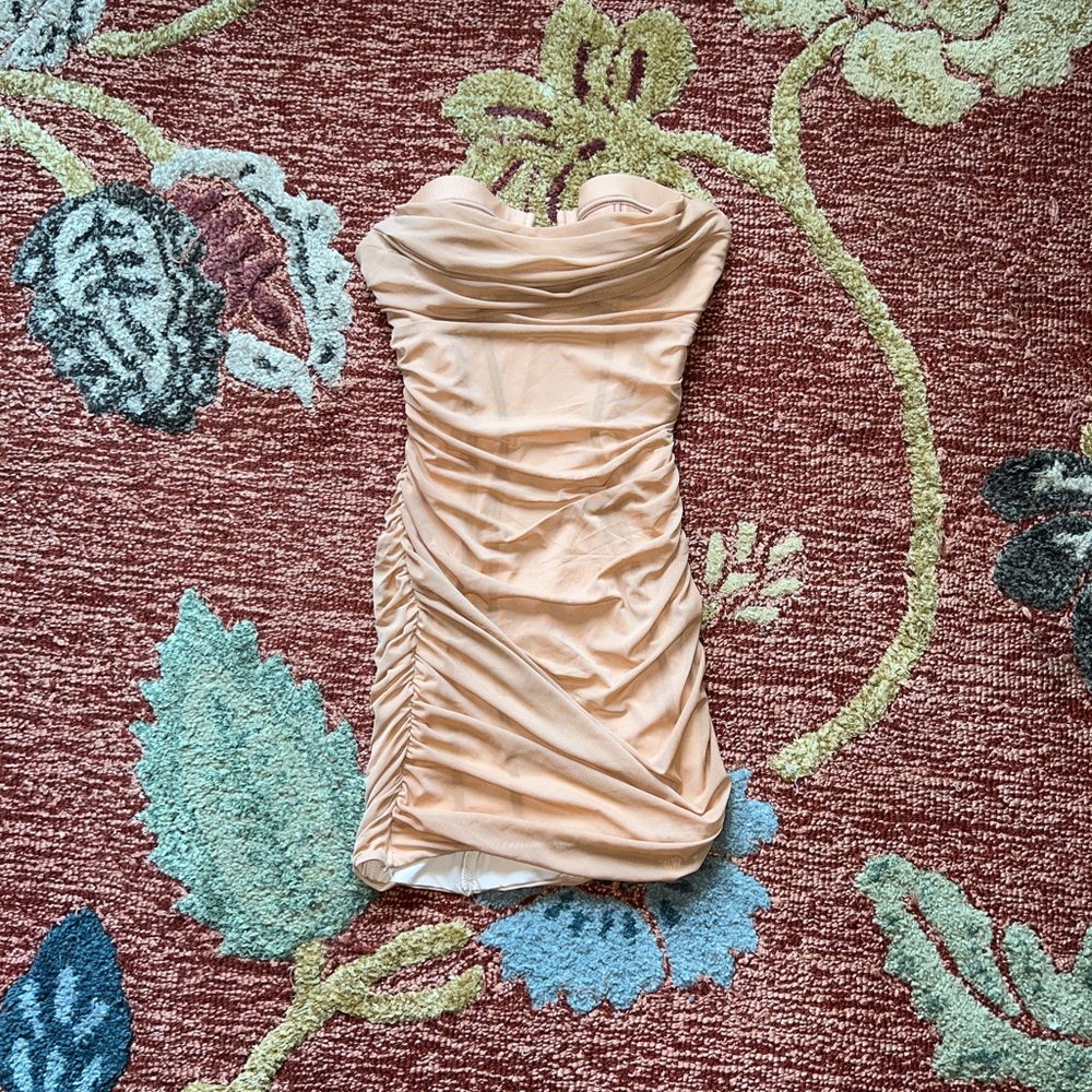Oh Polly orange mesh layered dress